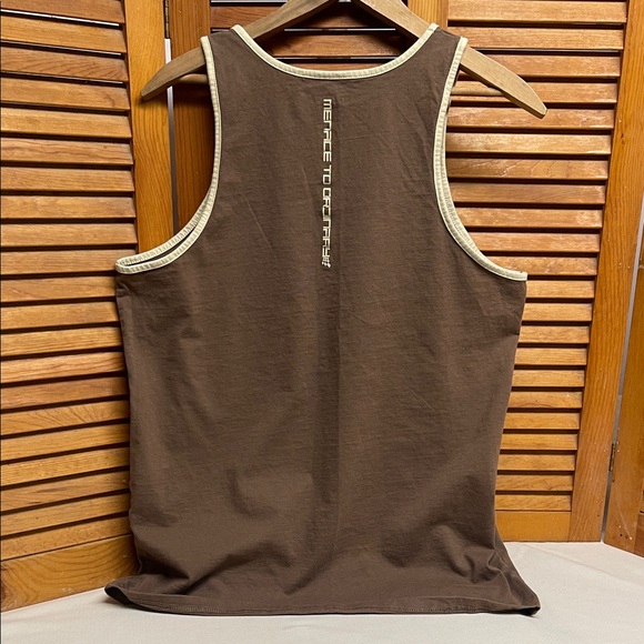 Jed North Cotton Retro Fit Brown Graphic Tank Top - Picture 4 of 10